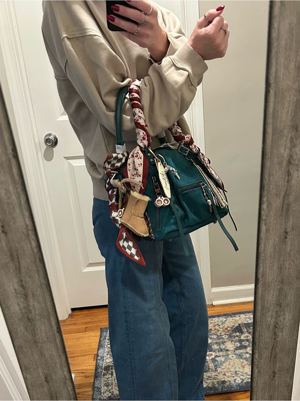 ❌SOLD❌We The Free Suede Baby Emerson in Forest Dew-Mountain Lodge Winter Holiday - Picture 14 of 16